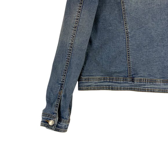 Suko Jeans Women's Stretch Denim jean Trucker Jacket size large - Picture 8 of 11